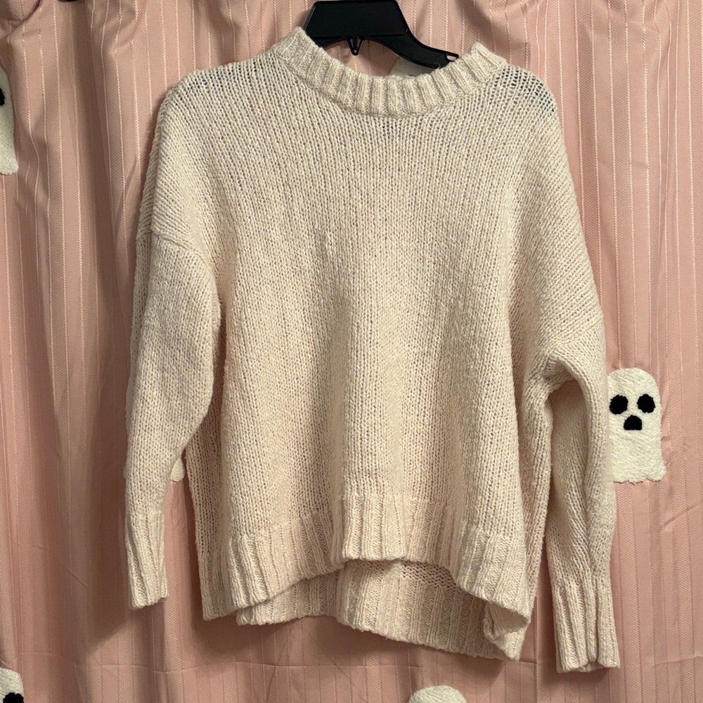 Aerie Cream Women's Crew Neck Sweater